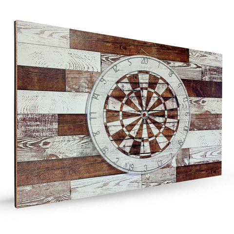 White Rustic Dartboard &  Backboard