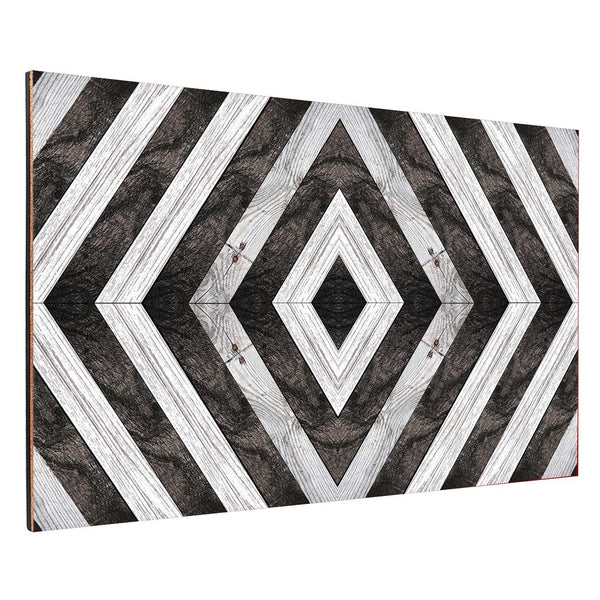 Black and White Diamond Plank Backboard