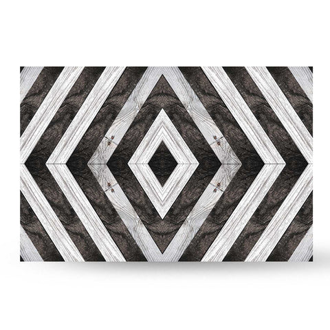 Black and White Diamond Plank Backboard